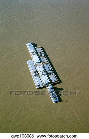 Aerial view of grain barges on the river, Mississippi River, New Orleans, Louisiana, USA View Large Photo Image Stock Photography - Aerial view of grain barges on the river, Mississippi River, New Orleans, Louisiana, USA. Fotosearch