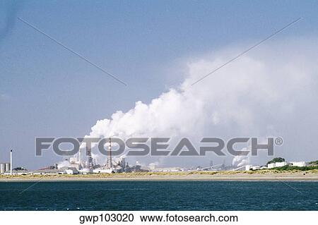 Pollution from a pulp mill by the river, Eureka, California, USA View Large Photo Image Stock Image - Pollution from a pulp mill by the river, Eureka, California, USA. Fotosearch