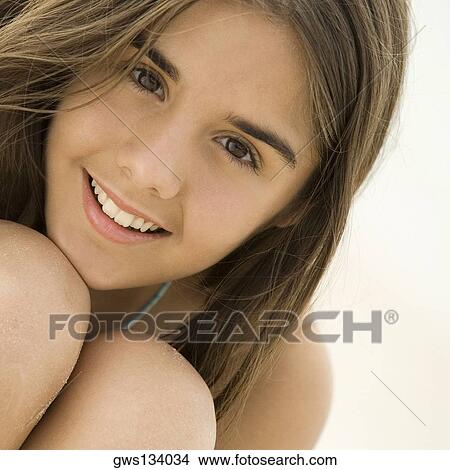 Portrait of a girl smiling View Large Photo Image Picture - Portrait of a girl smiling. Fotosearch