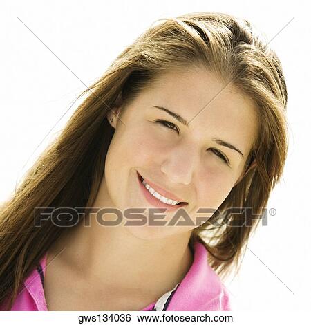 Portrait of a teenage girl smiling View Large Photo Image Stock Photograph - Portrait of a teenage girl smiling. Fotosearch