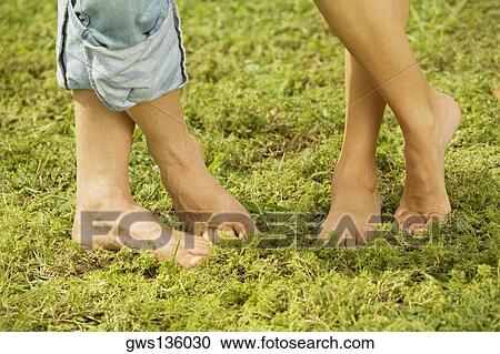 Low section view of two people standing bare feet on the grass View Large Photo Image Stock Image - Low section view of two people standing bare feet on the grass. Fotosearch