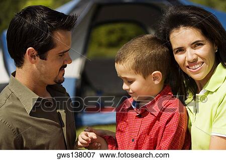 Stock Photo - Close-up of parents and their son. Fotosearch