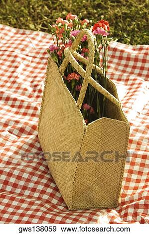 High angle view of flowers in a bag View Large Photo Image Stock Photo - High angle view of flowers in a bag. Fotosearch