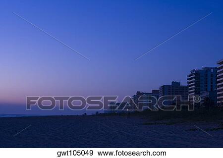 Buildings at dusk, Miami, Florida, USA View Large Photo Image Stock Photo - Buildings at dusk, Miami, Florida, USA. Fotosearch