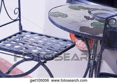 High angle view of a table and chair in a restaurant, Miami, Florida, USA View Large Photo Image Stock Photograph - High angle view of a table and chair in a restaurant, Miami, Florida, USA. Fotosearch