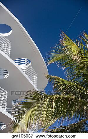 Stock Photo - High section view of a building, Miami, Florida, USA. Fotosearch