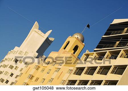 Low angle view of buildings, Miami, Florida, USA View Large Photo Image Stock Photo - Low angle view of buildings, Miami, Florida, USA. Fotosearch