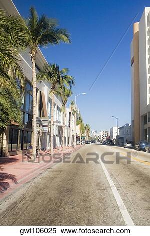 Buildings along the road, Miami, Florida, USA View Large Photo Image Stock Photography - Buildings along the road, Miami, Florida, USA. Fotosearch