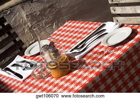 High angle view of cutlery and crockery on the table View Large Photo Image Stock Image - High angle view of cutlery and crockery on the table. Fotosearch