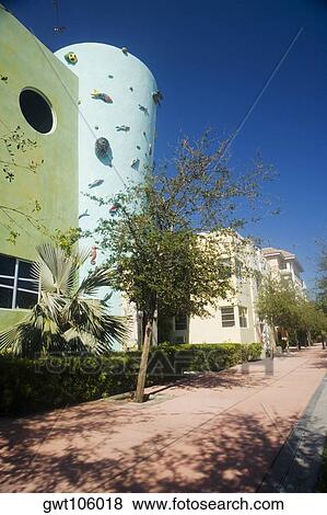 Stock Photo - Low angle view of a building, Miami, Florida, USA. Fotosearch