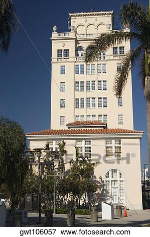 Low angle view of a building, Miami, Florida, USA View Large Photo Image Stock Photo - Low angle view of a building, Miami, Florida, USA. Fotosearch
