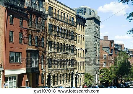 Cars parked in front of buildings, Boston, Massachusetts, USA View Large Photo Image Stock Photo - Cars parked in front of buildings, Boston, Massachusetts, USA. Fotosearch