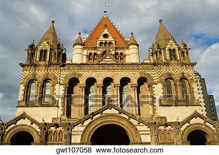 Facade of a church, Boston, Massachusetts, USA View Large Photo Image Stock Photo - Facade of a church, Boston, Massachusetts, USA. Fotosearch