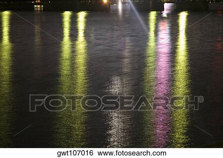 High angle view of lights reflecting in the water, Boston, Massachusetts, USA View Large Photo Image Stock Photograph - High angle view of lights reflecting in the water, Boston, Massachusetts, USA. Fotosearch