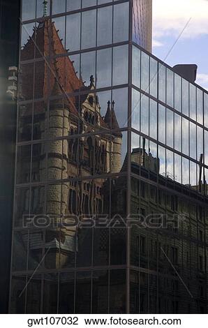 Reflection of a building in glass, Boston, Massachusetts, USA View Large Photo Image Stock Image - Reflection of a building in glass, Boston, Massachusetts, USA. Fotosearch