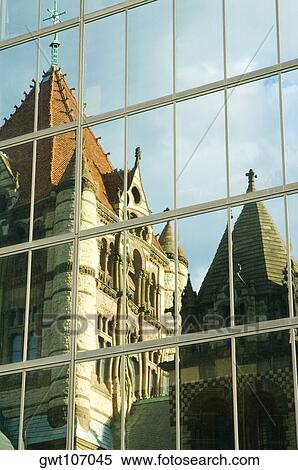 Reflection of a church on a building, Boston, Massachusetts, USA View Large Photo Image Stock Photography - Reflection of a church on a building, Boston, Massachusetts, USA. Fotosearch