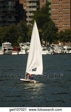 Reflection of a sailboat in the river, Boston, Massachusetts, USA View Large Photo Image Stock Image - Reflection of a sailboat in the river, Boston, Massachusetts, USA. Fotosearch