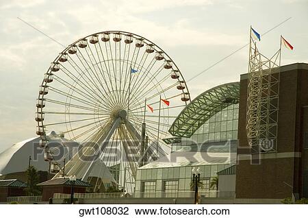 Ferris wheel in an amusement park, Navy Pier Park, Chicago, Illinois, USA View Large Photo Image Stock Image - Ferris wheel in an amusement park, Navy Pier Park, Chicago, Illinois, USA. Fotosearch