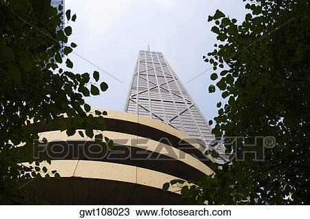 Low angle view of a building, John Hancock Tower, Chicago, Illinois, USA View Large Photo Image Stock Image - Low angle view of a building, John Hancock Tower, Chicago, Illinois, USA. Fotosearch