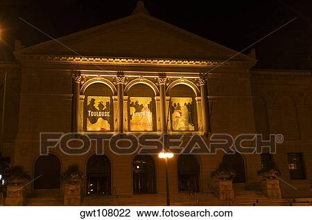 Low angle view of a building lit up at night, Chicago, Illinois, USA View Large Photo Image Stock Image - Low angle view of a building lit up at night, Chicago, Illinois, USA. Fotosearch