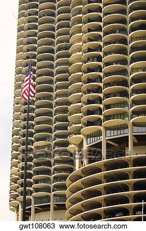 Low angle view of a building, Marina City Complex, Chicago, Illinois, USA View Large Photo Image Stock Image - Low angle view of a building, Marina City Complex, Chicago, Illinois, USA. Fotosearch