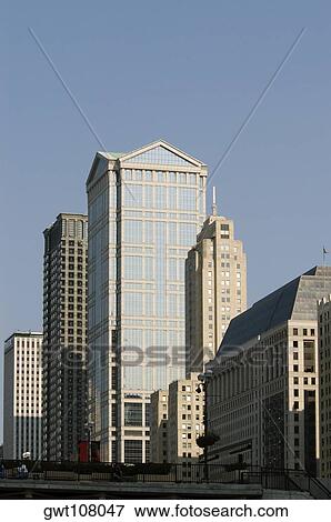 Stock Photo - Low angle view of buildings, Chicago, Illinois, USA. Fotosearch