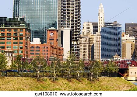 Low angle view of buildings in a city, Chicago, Illinois, USA View Large Photo Image Stock Image - Low angle view of buildings in a city, Chicago, Illinois, USA. Fotosearch