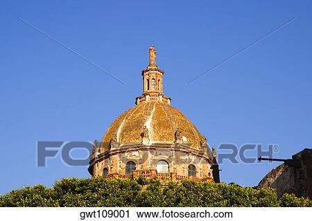 Stock Image - High section view of a building, Mexico. Fotosearch