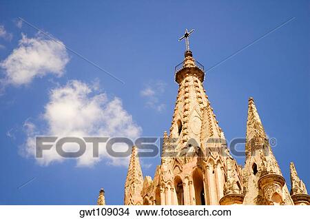 High section view of a cathedral, La Parroquia De San Miguel Arcangel Church, San Miguel De Allende, Guanajuato, Mexico View Large Photo Image Picture - High section view of a cathedral, La Parroquia De San Miguel Arcangel Church, San Miguel De Allende, Guanajuato, Mexico. Fotosearch