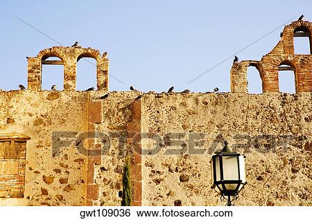 Low angle view of a fortified wall, Mexico View Large Photo Image Stock Photograph - Low angle view of a fortified wall, Mexico. Fotosearch