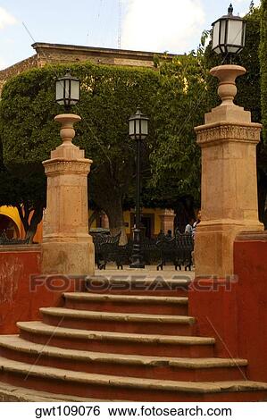 Steps between two columns, Mexico View Large Photo Image Stock Photograph - Steps between two columns, Mexico. Fotosearch