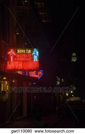 Low angle view of a neon sign, New Orleans, Louisiana, USA View Large Photo Image Stock Image - Low angle view of a neon sign, New Orleans, Louisiana, USA. Fotosearch