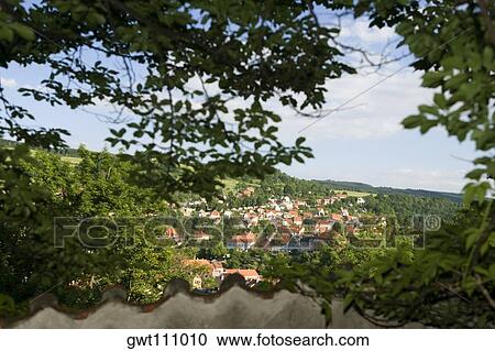 High angle view of a city, Czech Republic View Large Photo Image Stock Image - High angle view of a city, Czech Republic. Fotosearch