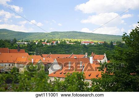High angle view of buildings in a city, Czech Republic View Large Photo Image Stock Image - High angle view of buildings in a city, Czech Republic. Fotosearch