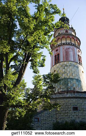 Low angle view of a tower, Czech Republic View Large Photo Image Stock Image - Low angle view of a tower, Czech Republic. Fotosearch