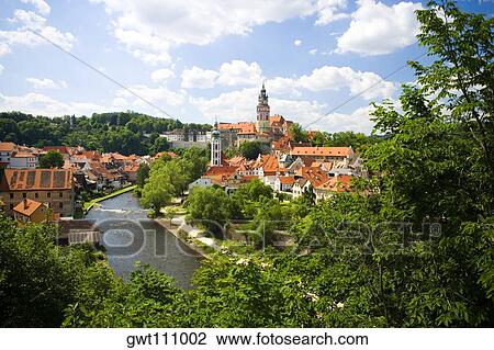 River flowing through a city, Czech Republic View Large Photo Image Stock Image - River flowing through a city, Czech Republic. Fotosearch