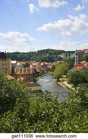 River flowing through a city, Czech Republic View Large Photo Image Stock Photograph - River flowing through a city, Czech Republic. Fotosearch