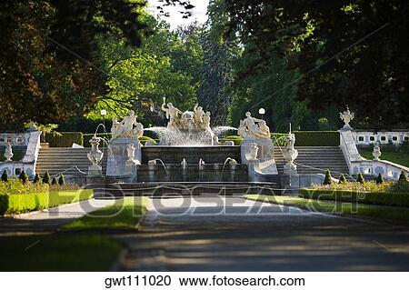 Water fountain in front of a staircase, Czech Republic View Large Photo Image Stock Image - Water fountain in front of a staircase, Czech Republic. Fotosearch