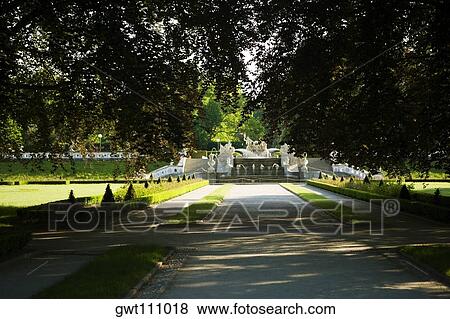 Water fountain in front of a staircase, Czech Republic View Large Photo Image Stock Photo - Water fountain in front of a staircase, Czech Republic. Fotosearch