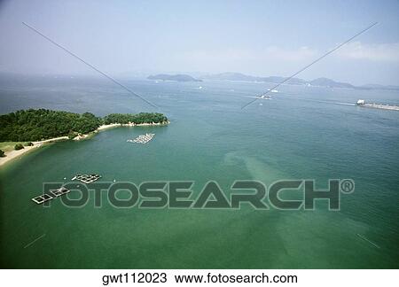 Aerial view of the sea, Inland Sea, Shikoku, Japan View Large Photo Image Stock Image - Aerial view of the sea, Inland Sea, Shikoku, Japan. Fotosearch