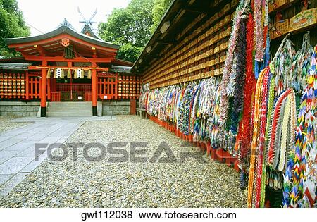Close-up of origami hanging, Fushimi-Inari Shrine, Kyoto, Japan View Large Photo Image Stock Photo - Close-up of origami hanging, Fushimi-Inari Shrine, Kyoto, Japan. Fotosearch