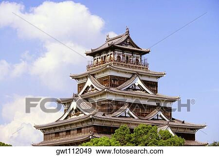 High section view of a castle, Hiroshima Castle, Hiroshima, Japan View Large Photo Image Stock Photo - High section view of a castle, Hiroshima Castle, Hiroshima, Japan. Fotosearch