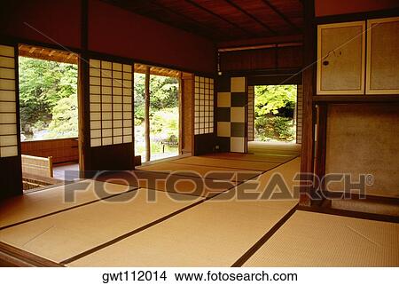 Picture - Interiors of a room, Katsura Rikyu Imperial Villa, Kyoto, Japan. Fotosearch