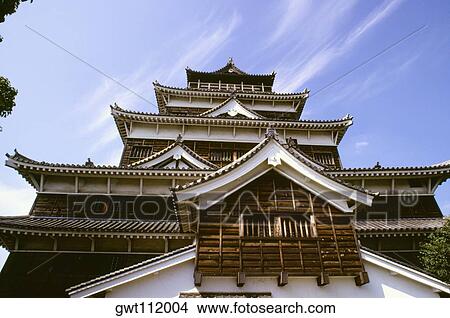 Low angle view of a castle, Hiroshima Castle, Hiroshima, Japan View Large Photo Image Picture - Low angle view of a castle, Hiroshima Castle, Hiroshima, Japan. Fotosearch