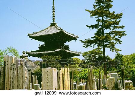 Stock Photo - Low angle view of a pagoda, Chinoji Temple Pagoda, Kyoto, Japan. Fotosearch