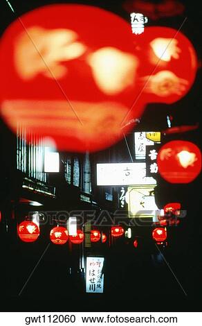 Low angle view of lanterns hanging in an alley, Pontocho Alley, Gion District, Kyoto, Japan View Large Photo Image Stock Image - Low angle view of lanterns hanging in an alley, Pontocho Alley, Gion District, Kyoto, Japan. Fotosearch