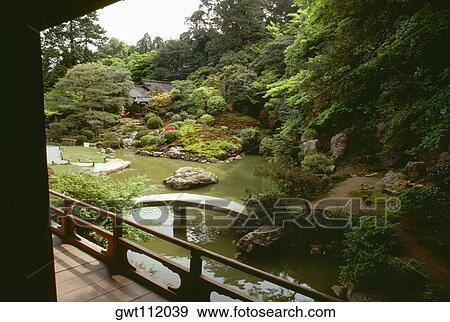 Pond in a garden, Shoren-in Temple, Kyoto, Japan View Large Photo Image Stock Photo - Pond in a garden, Shoren-in Temple, Kyoto, Japan. Fotosearch