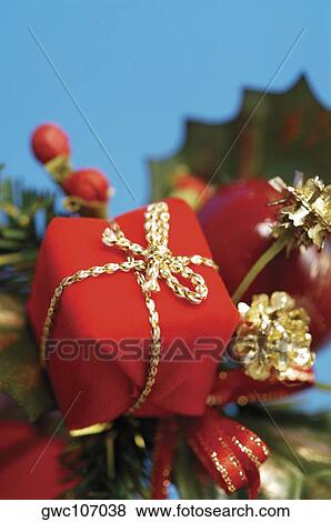 Stock Photo - Close-up of a Christmas present. Fotosearch