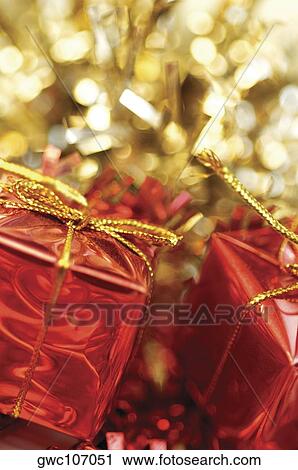 Close-up of two Christmas presents View Large Photo Image Stock Image - Close-up of two Christmas presents. Fotosearch