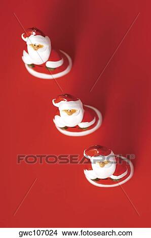 High angle view of Santa Claus figurines View Large Photo Image Picture - High angle view of Santa Claus figurines. Fotosearch